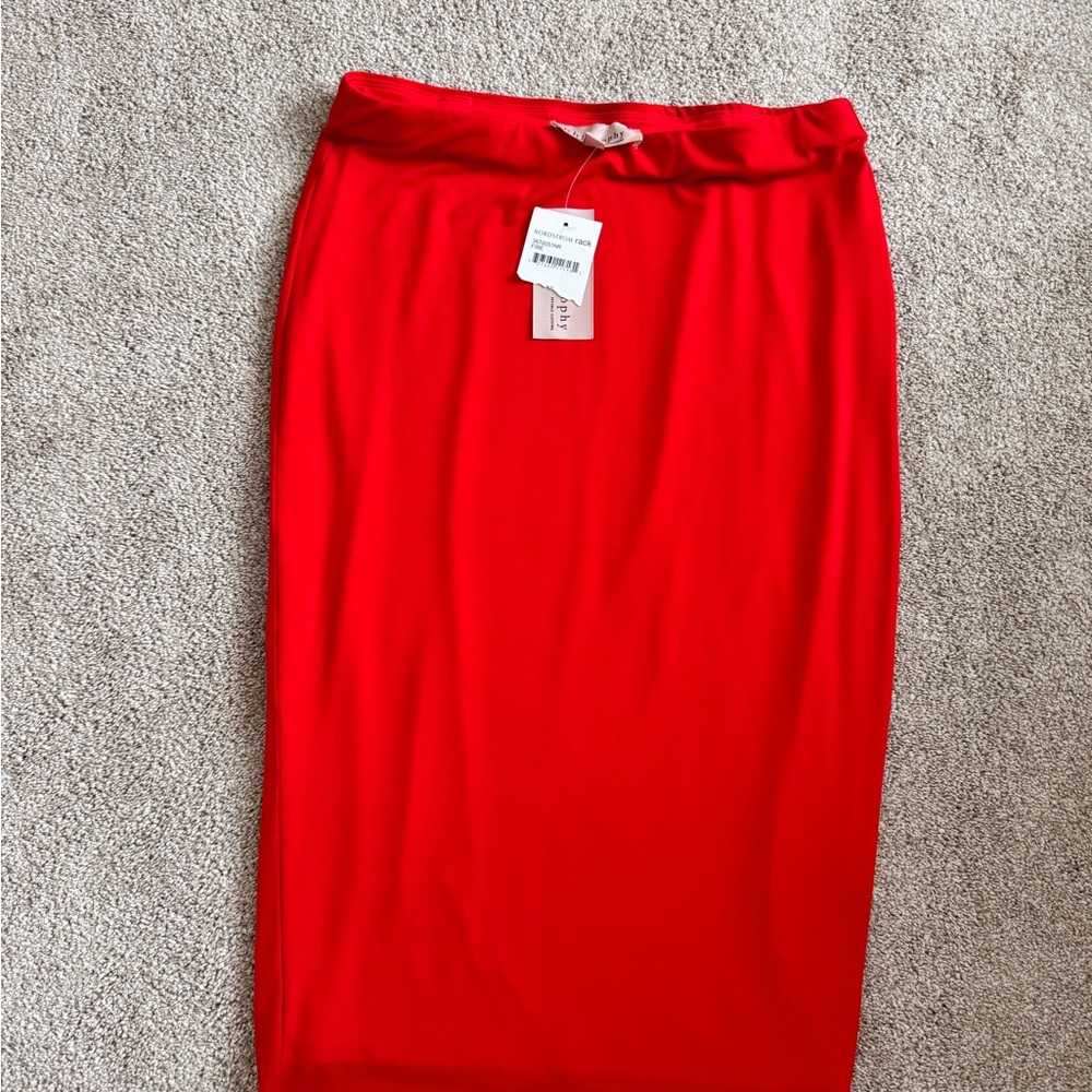 Philosophy Vibrant Red Pencil Skirt